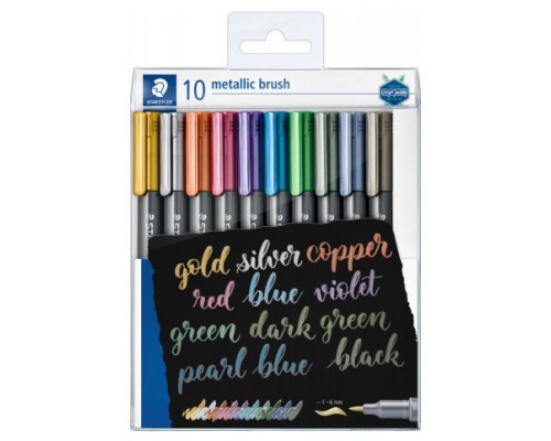 METALLIC BRUSH, ESTUCHE 10 COLORES STAEDTLER 8321 TB10 (Espera 4 dias)